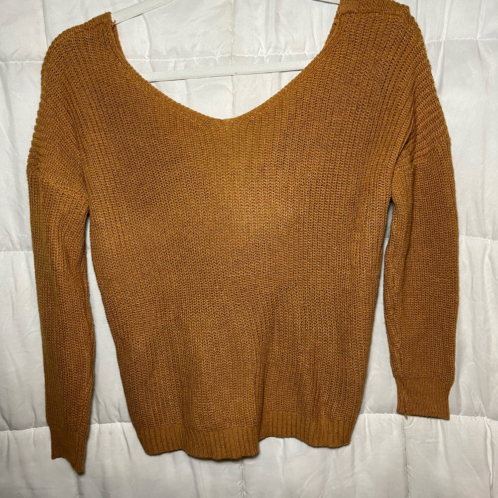 SHEIN Twist Back Drop Sweater